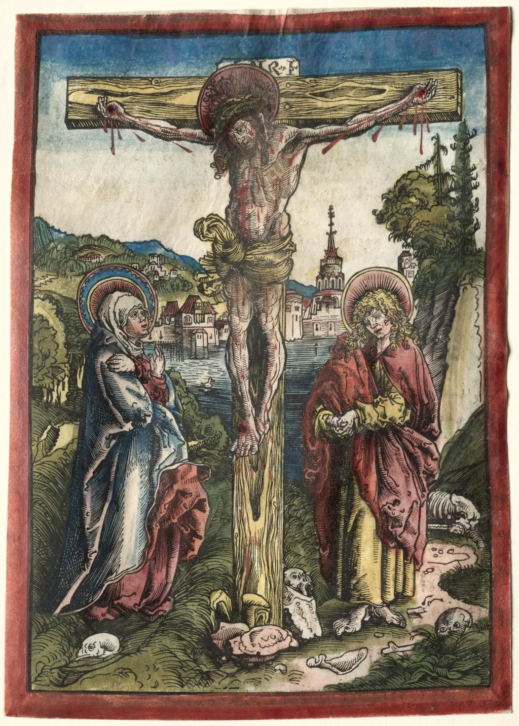 Christ on the Cross between the Virgin and Saint John, by Lucas Cranach the Elder, 1503