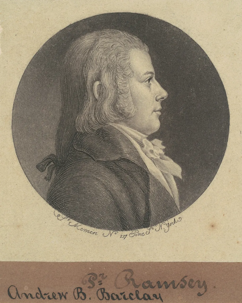Andrew D. Barclay, by Charles B. J. Févret de Saint-Mémin, ink, 1796