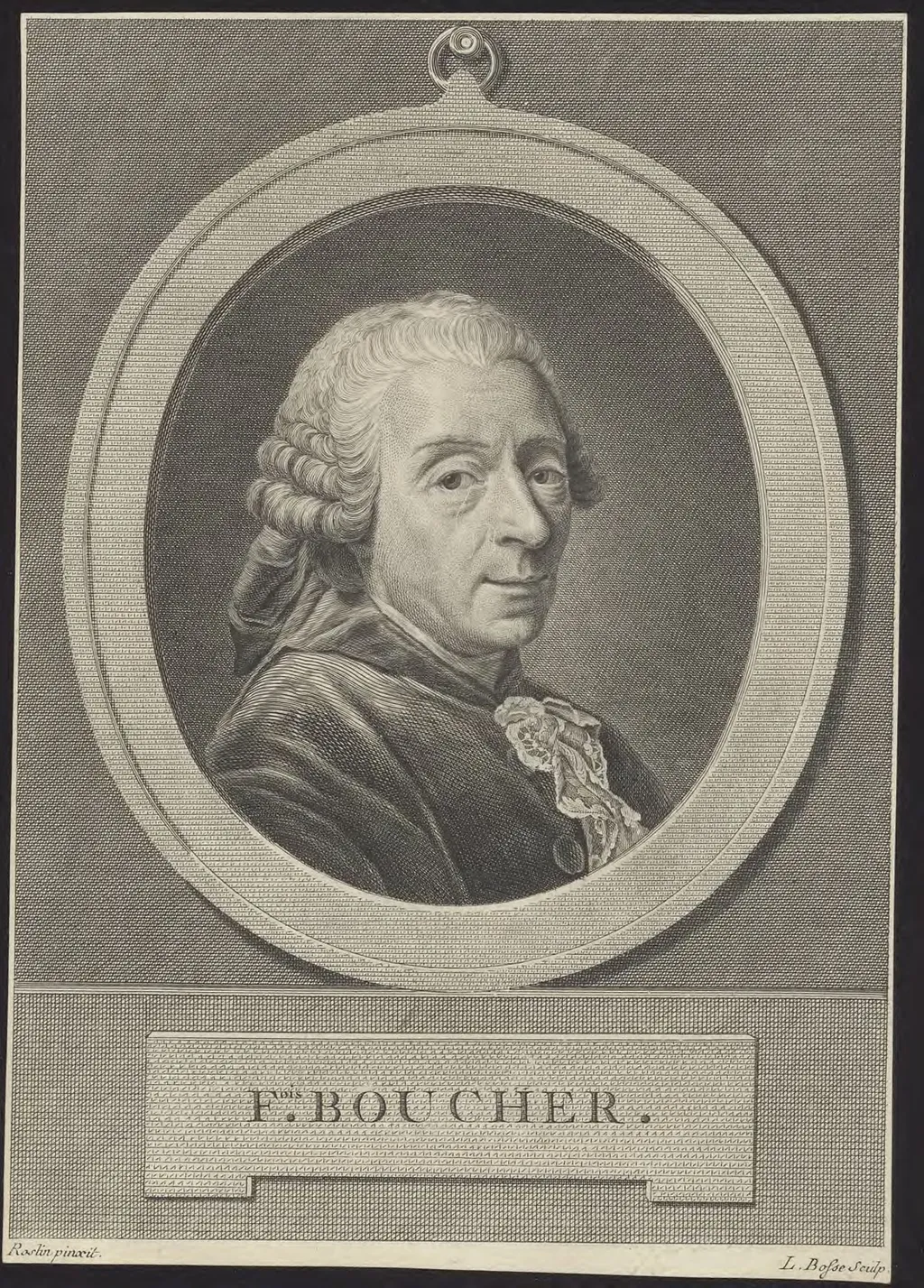 Portrait of François Boucher, by Bosse Louis, unspecified, 1790