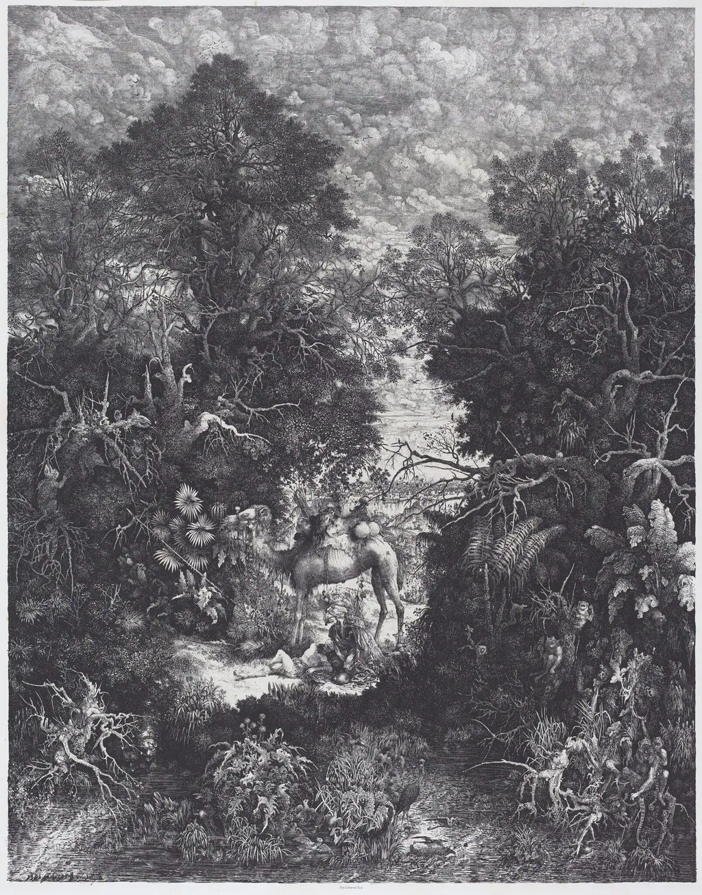 The Good Samaritan, by Rodolphe Bresdin, ink, 1861