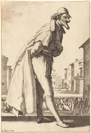 Pantalone, by Jacques Callot, ink, 1619