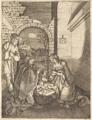 The Nativity, by Ludwig Krug, ink, 1516