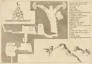 Plan of All the Important Places in Bethlehem, by Jacques Callot, ink, 1619
