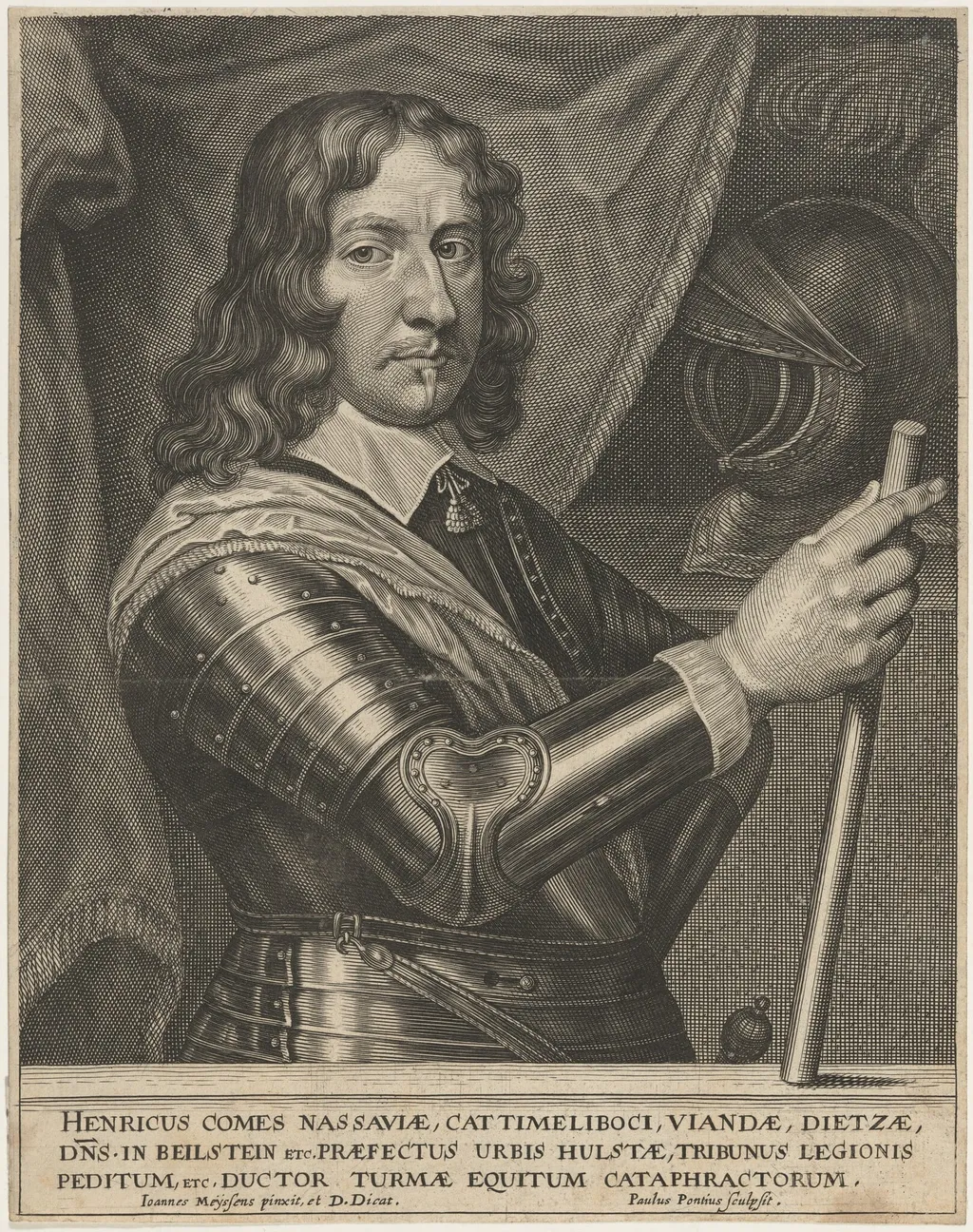 Henry of Nassau, by Paulus Pontius, ink, 1630
