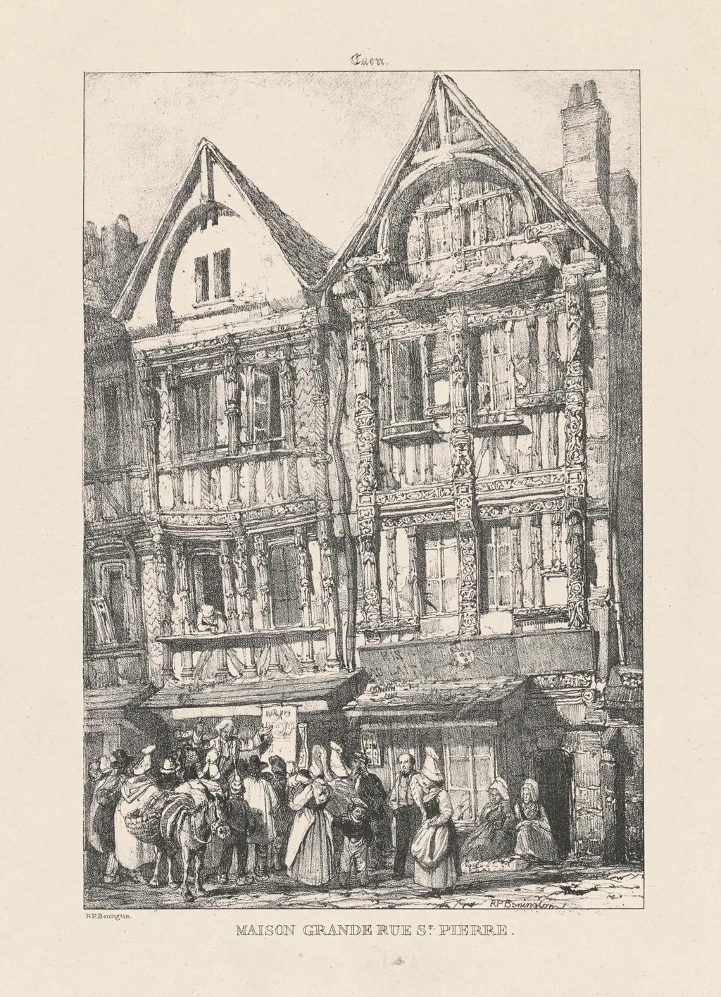 Maison Grande Rue St. Pierre, by Richard Parkes Bonington, ink, 1824