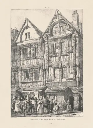 Maison Grande Rue St. Pierre, by Richard Parkes Bonington, ink, 1824