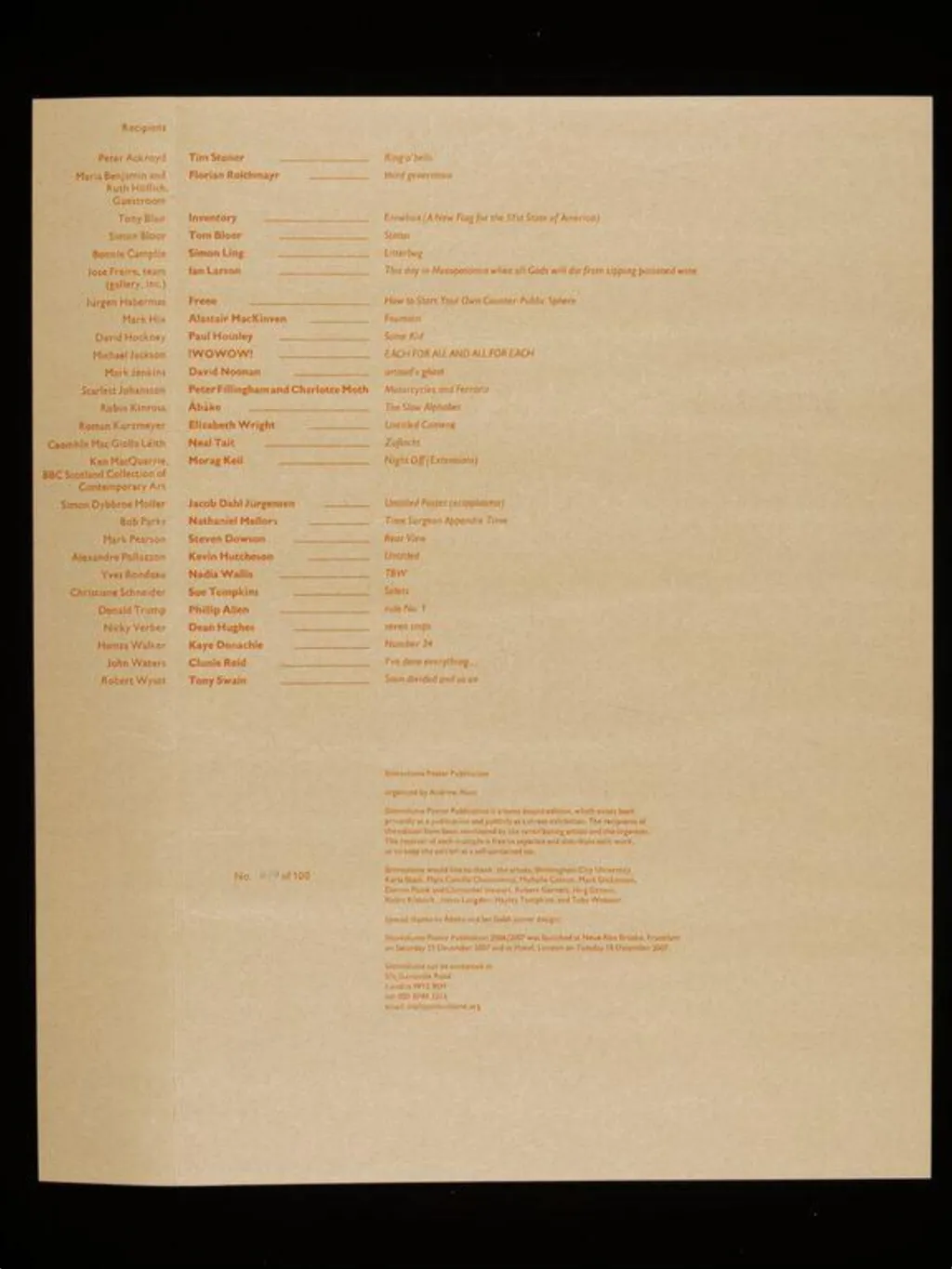 Card back cover for Slimvolume, by Åbäke, 2007