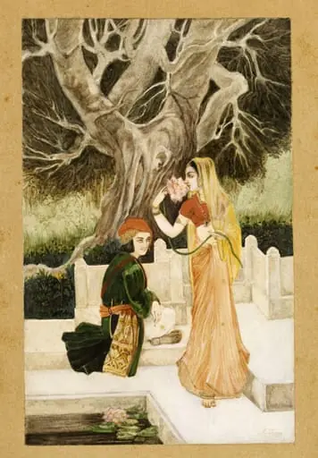 Lady holding a lotus, by Abanindranath Tagore
