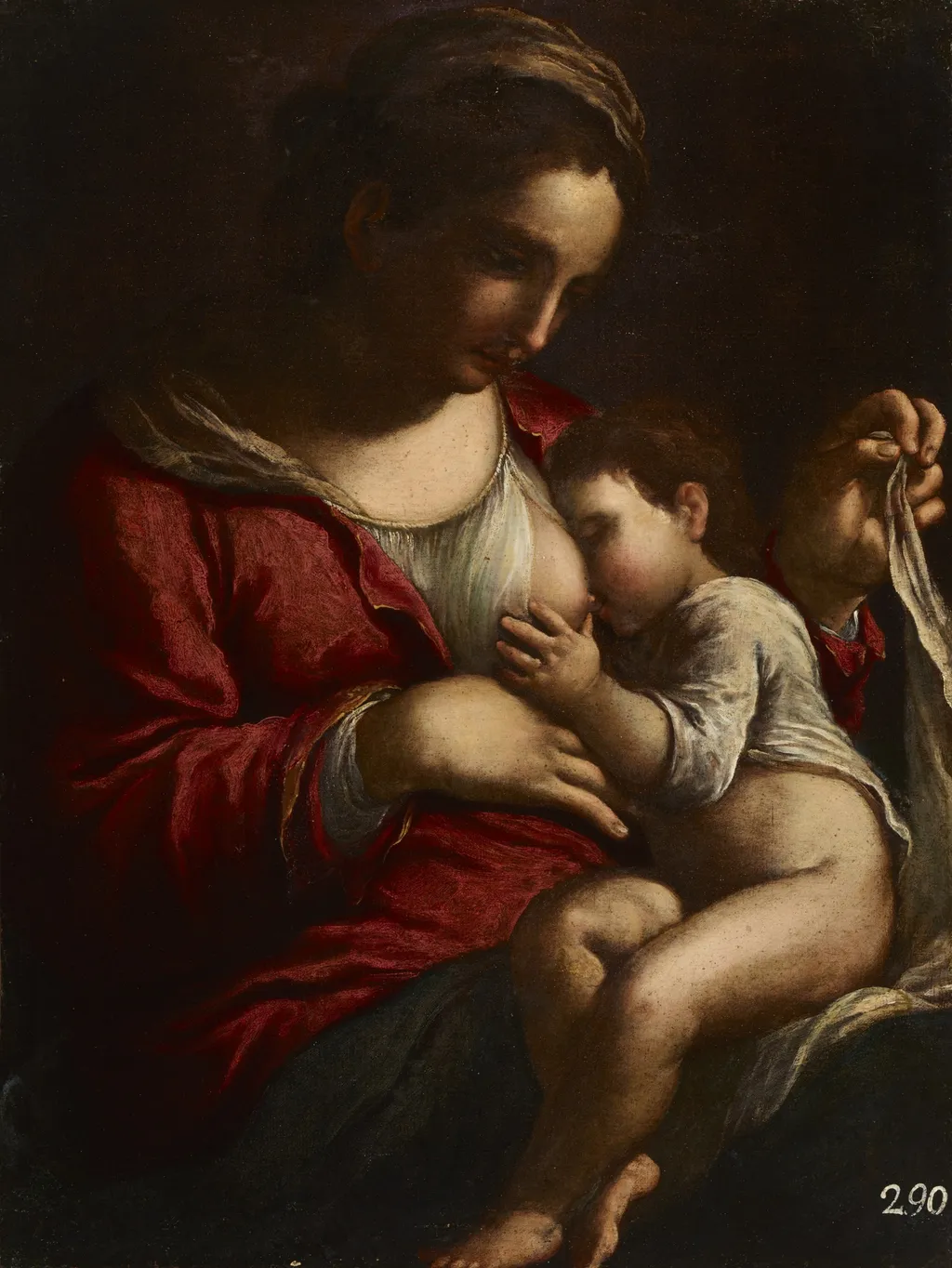 Virgin Mary Nursing, by Bartolomeo Schedoni, oil, 1606