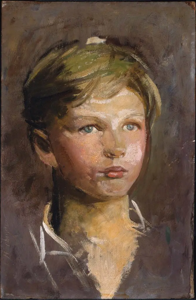 Oil Sketch of a Young Boy, by Abbott Handerson Thayer