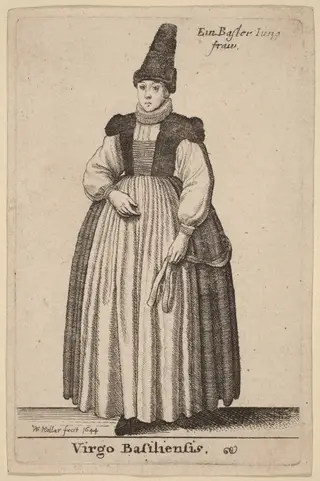 Virgo Basiliensis, by Wenceslaus Hollar, ink, 1644