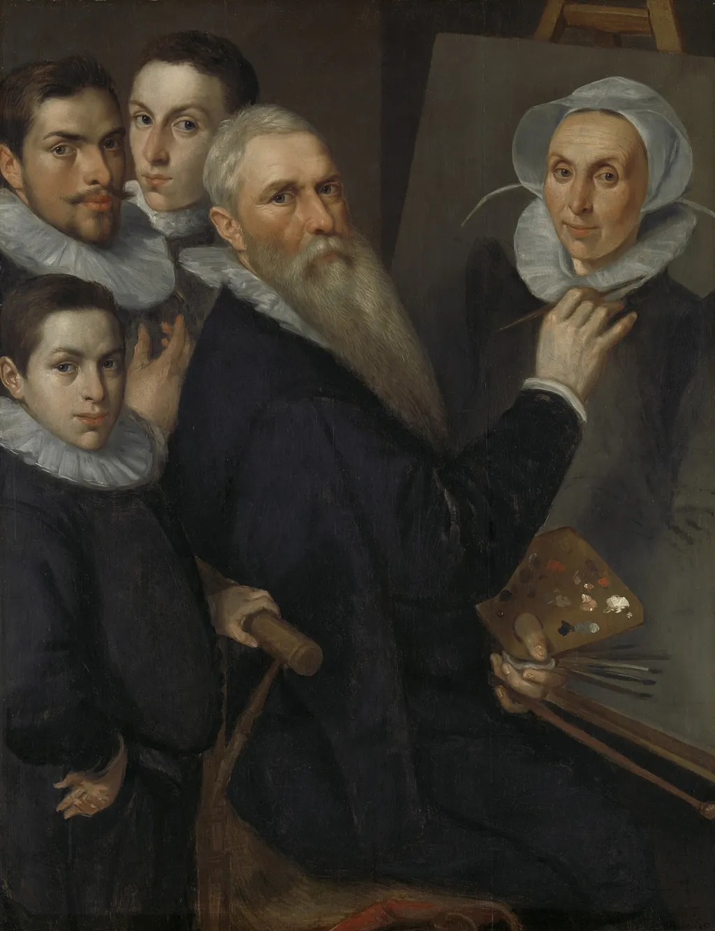Self Portrait of the Painter with his Family, by Jacob Willemsz Delff, oil, 1598