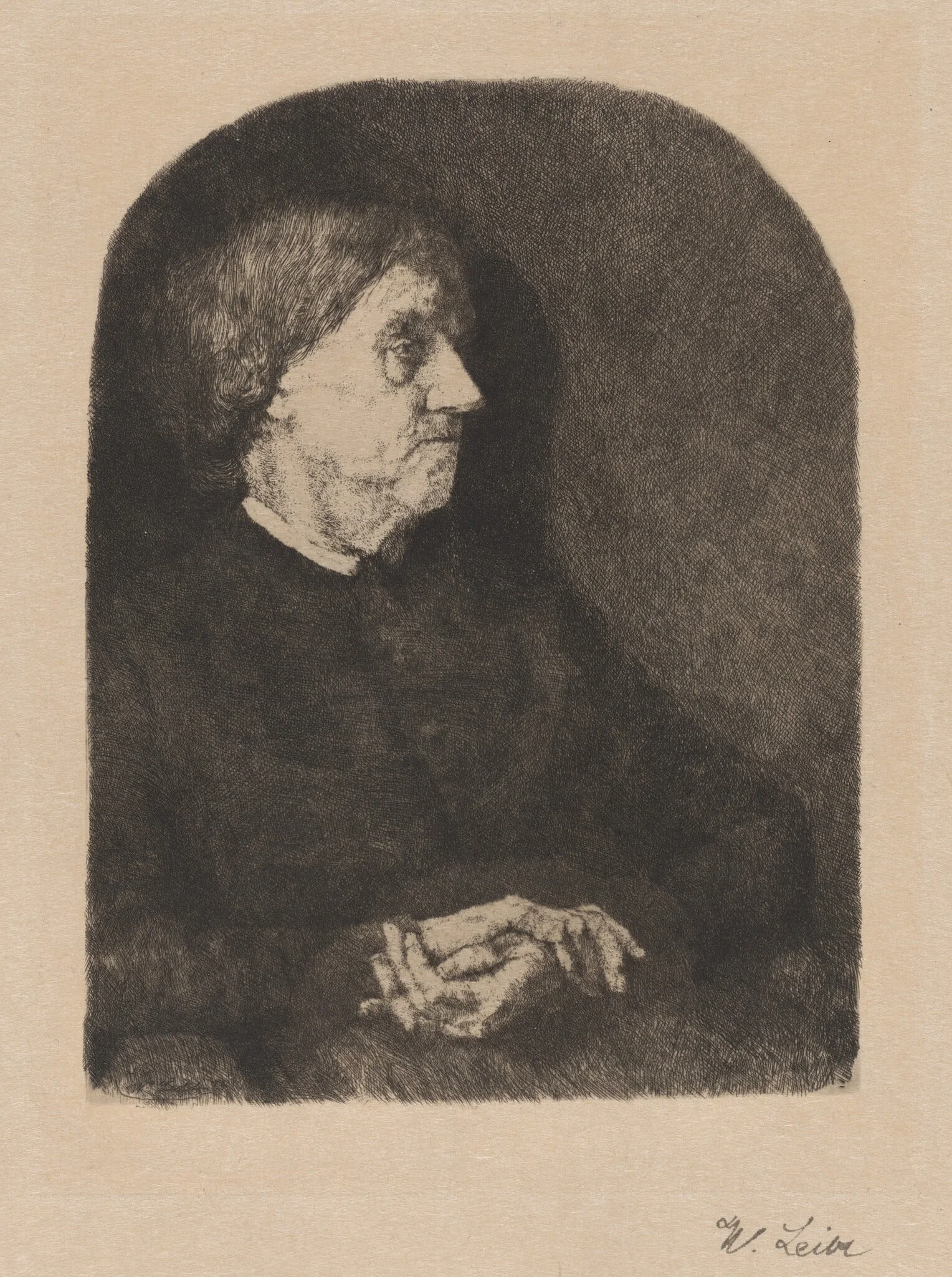 Leibl's Mother, detail