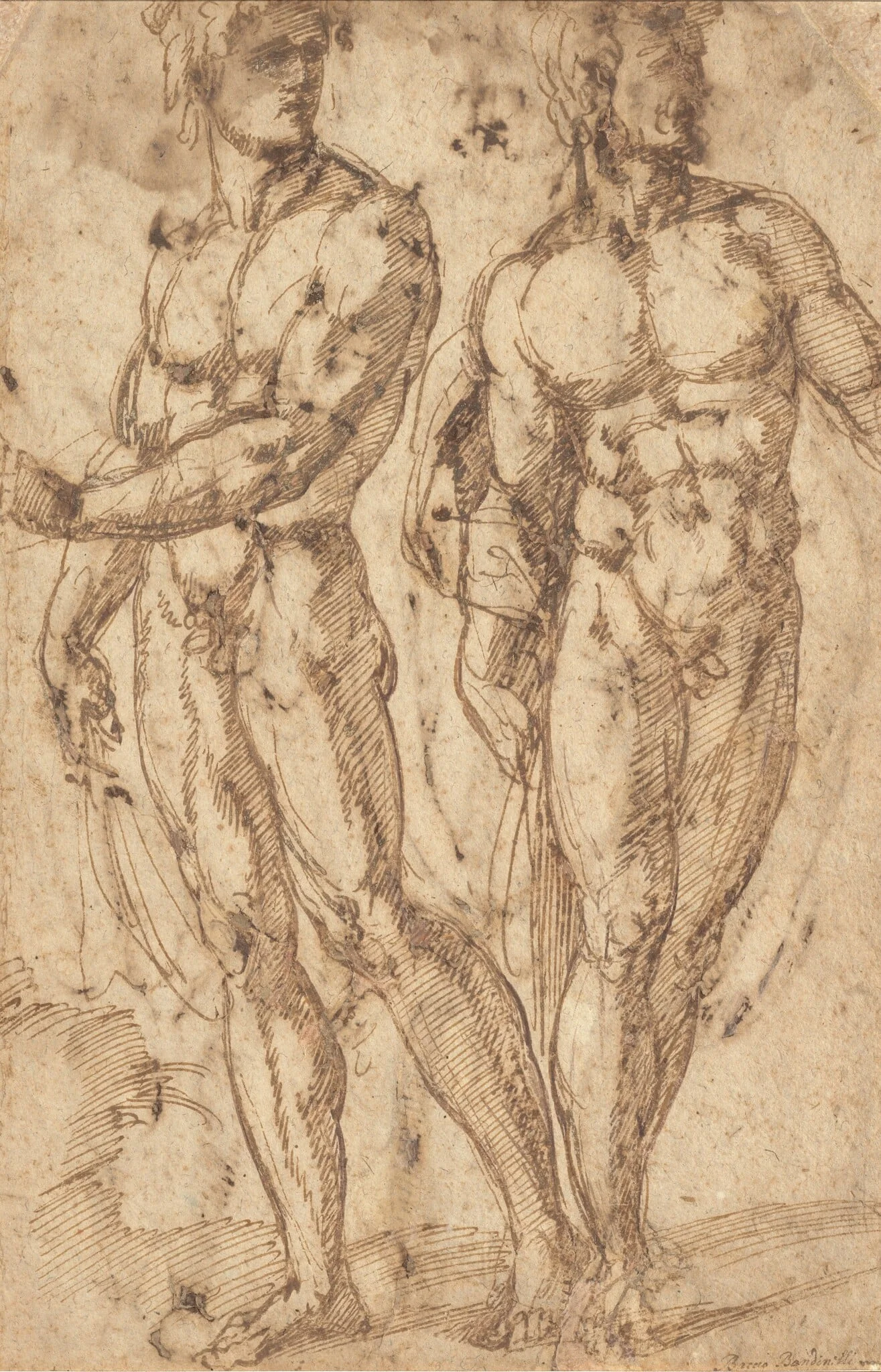 Two Male Nudes, detail