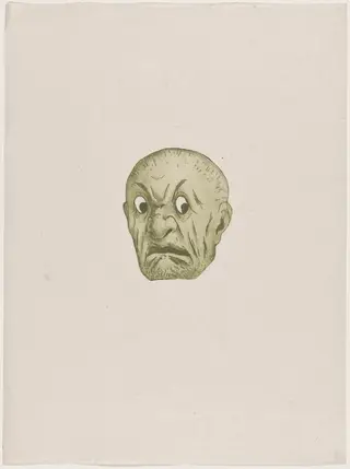 Masque, by Henri-Charles Guérard, ink, 1895