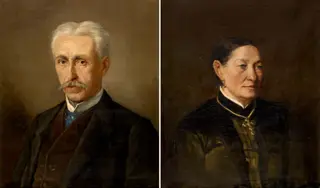 De heer en mevrouw Meyer, ouders van mevrouw Van Soom, by Charles Felu, oil, 1892