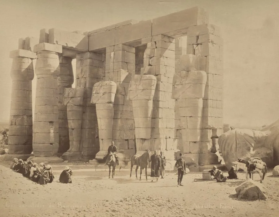 Les cariatides du Ramesseum 134, by Abdullah Frères, 1874