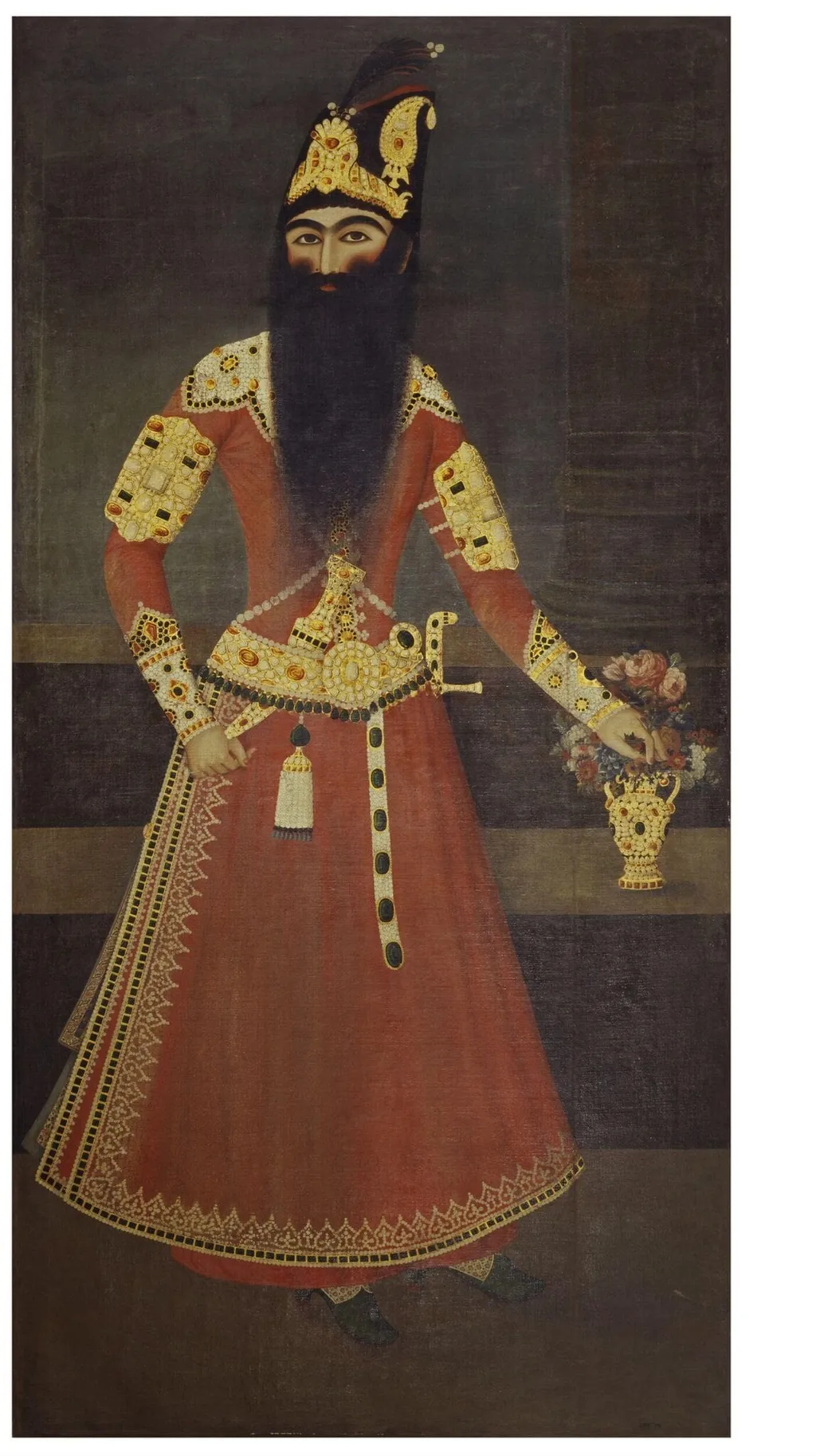 Portrait of Fath 'Ali Shah, by Abdullah Khan, oil, 1797