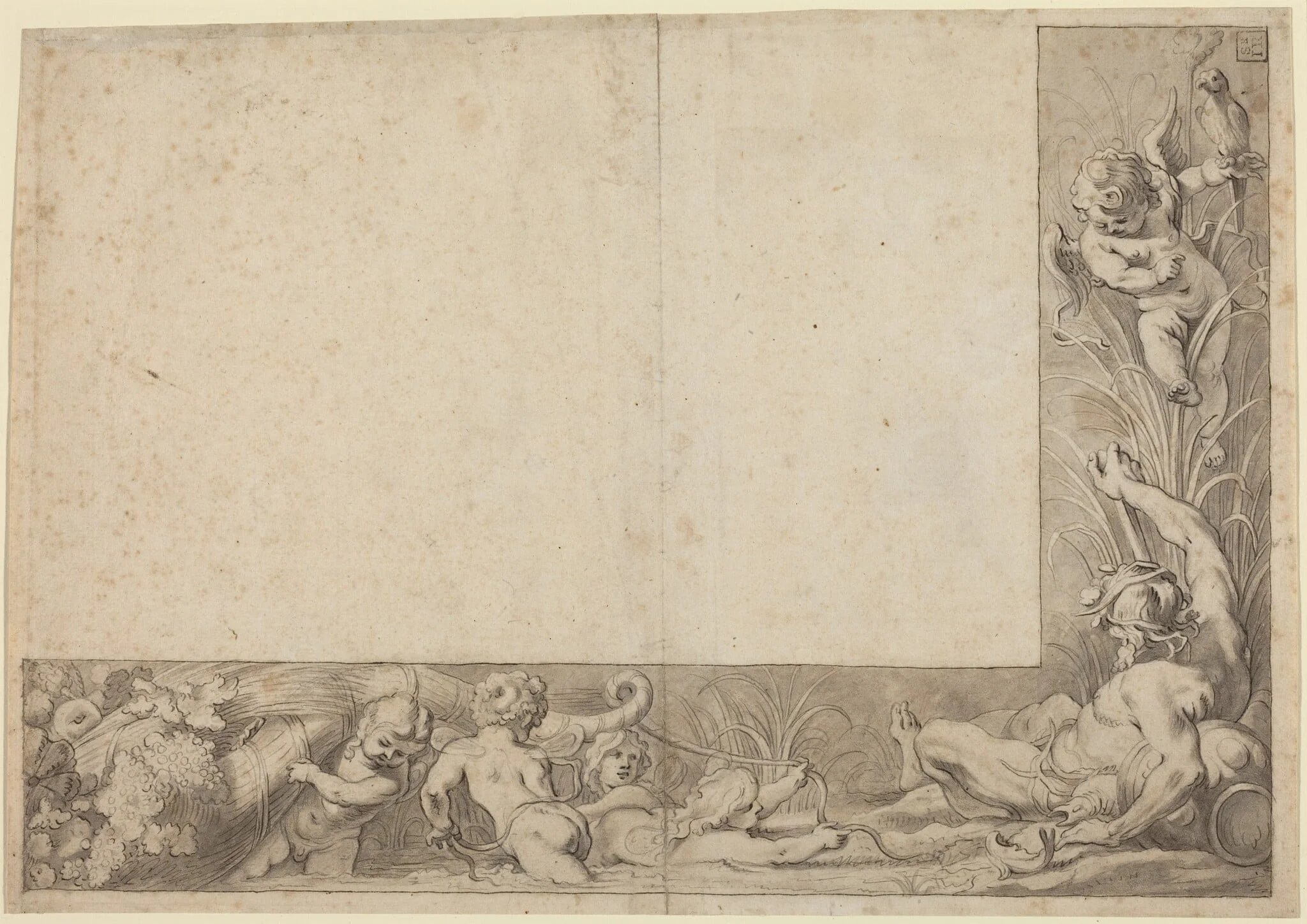 River God with Putti, detail