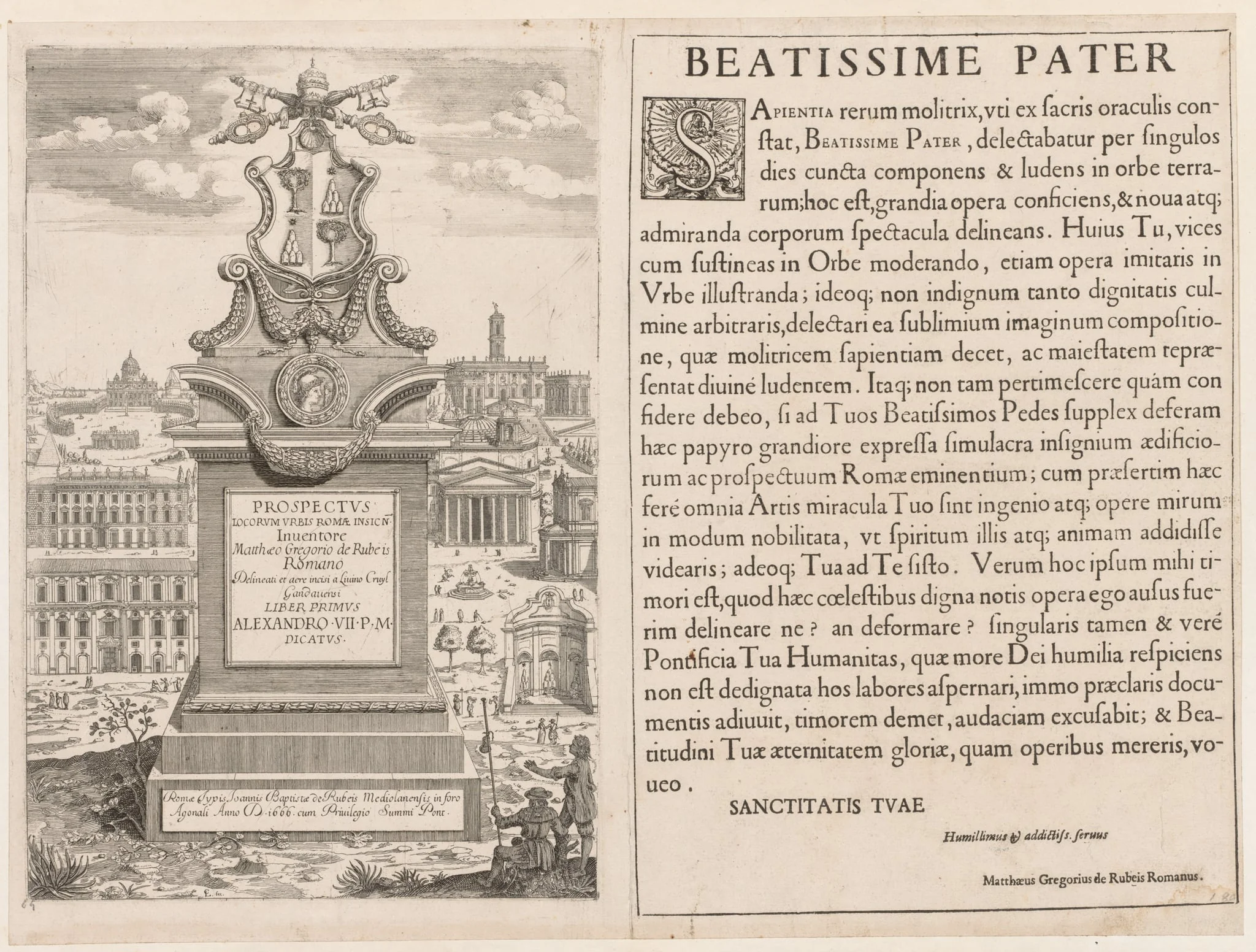 Frontispiece from "Prospectus Locurum Urbis Romae Insign[ium]", detail