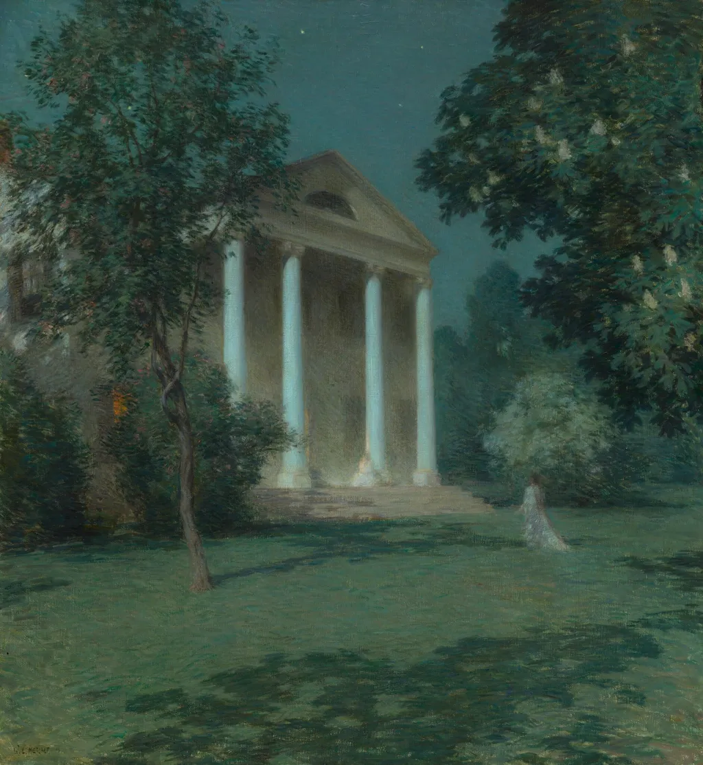 May Night, by Willard Leroy Metcalf, oil, 1906