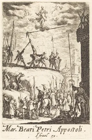 The Martyrdom of Saint Peter, by Jacques Callot, ink, 1634