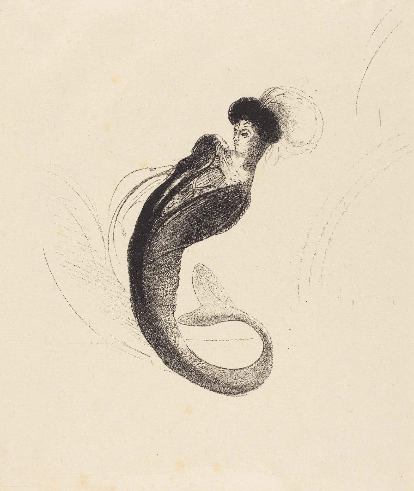 Femme a la torque ornee (Woman with a plumed hat), detail