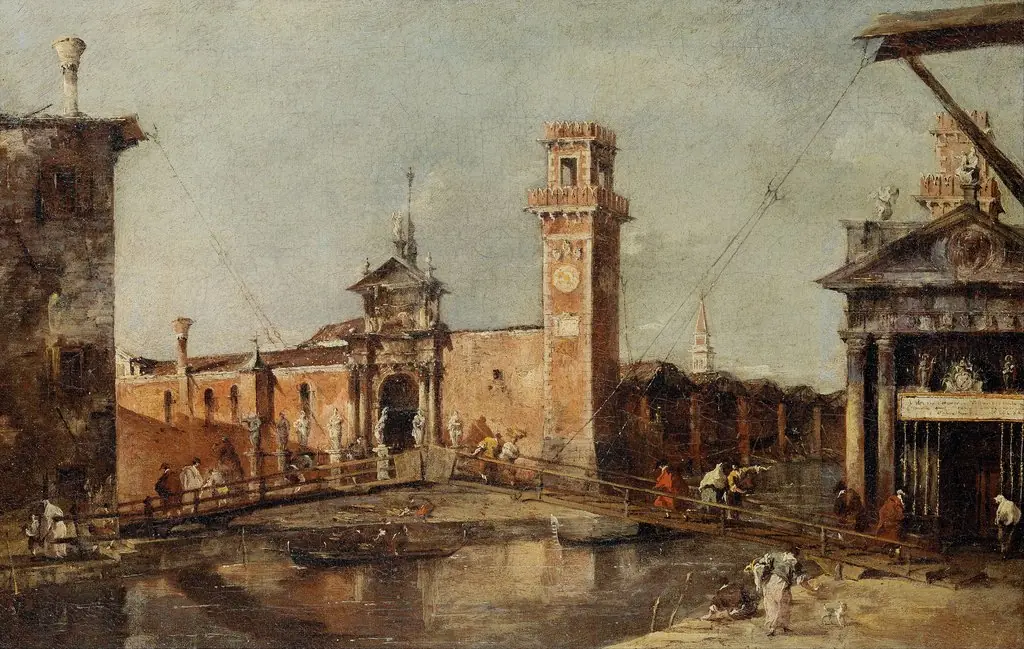 The Entrance to the Arsenal in Venice, by Francesco Guardi, unspecified, 1788