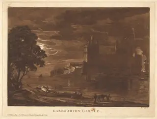 Caernarvon Castle (Night), by Paul Sandby, ink, 1776
