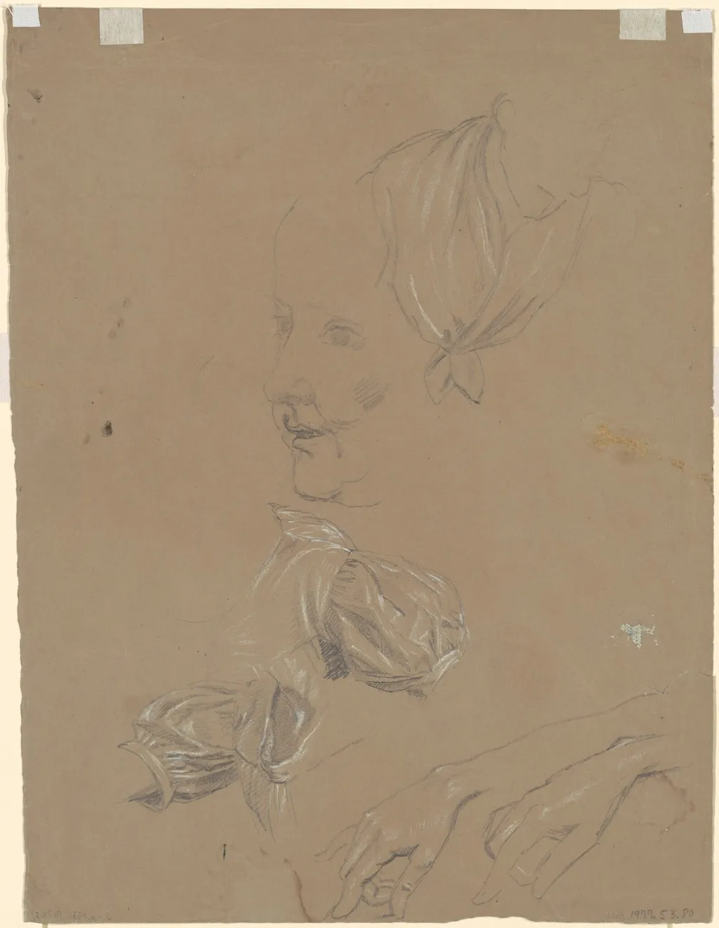 Studies of a Woman and Her Dress [verso], by Perry, Enoch Wood, Jr., graphite, 1860