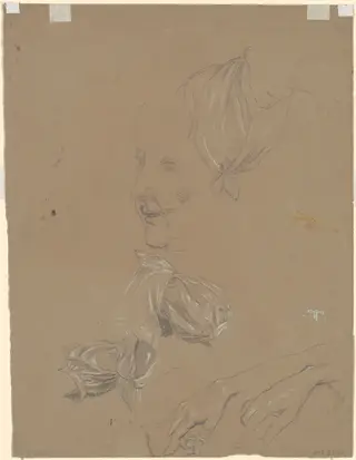 Studies of a Woman and Her Dress [verso], by Perry, Enoch Wood, Jr., graphite, 1860