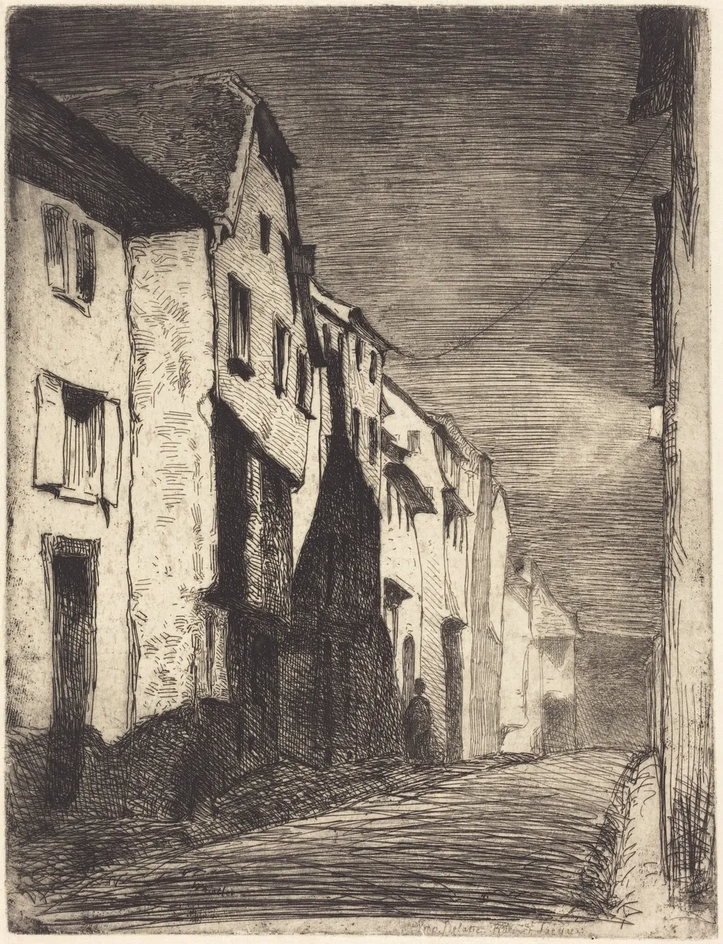 Street at Saverne, by James McNeill Whistler, ink, 1858