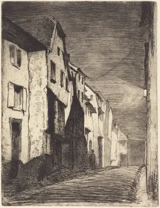 Street at Saverne, by James McNeill Whistler, ink, 1858