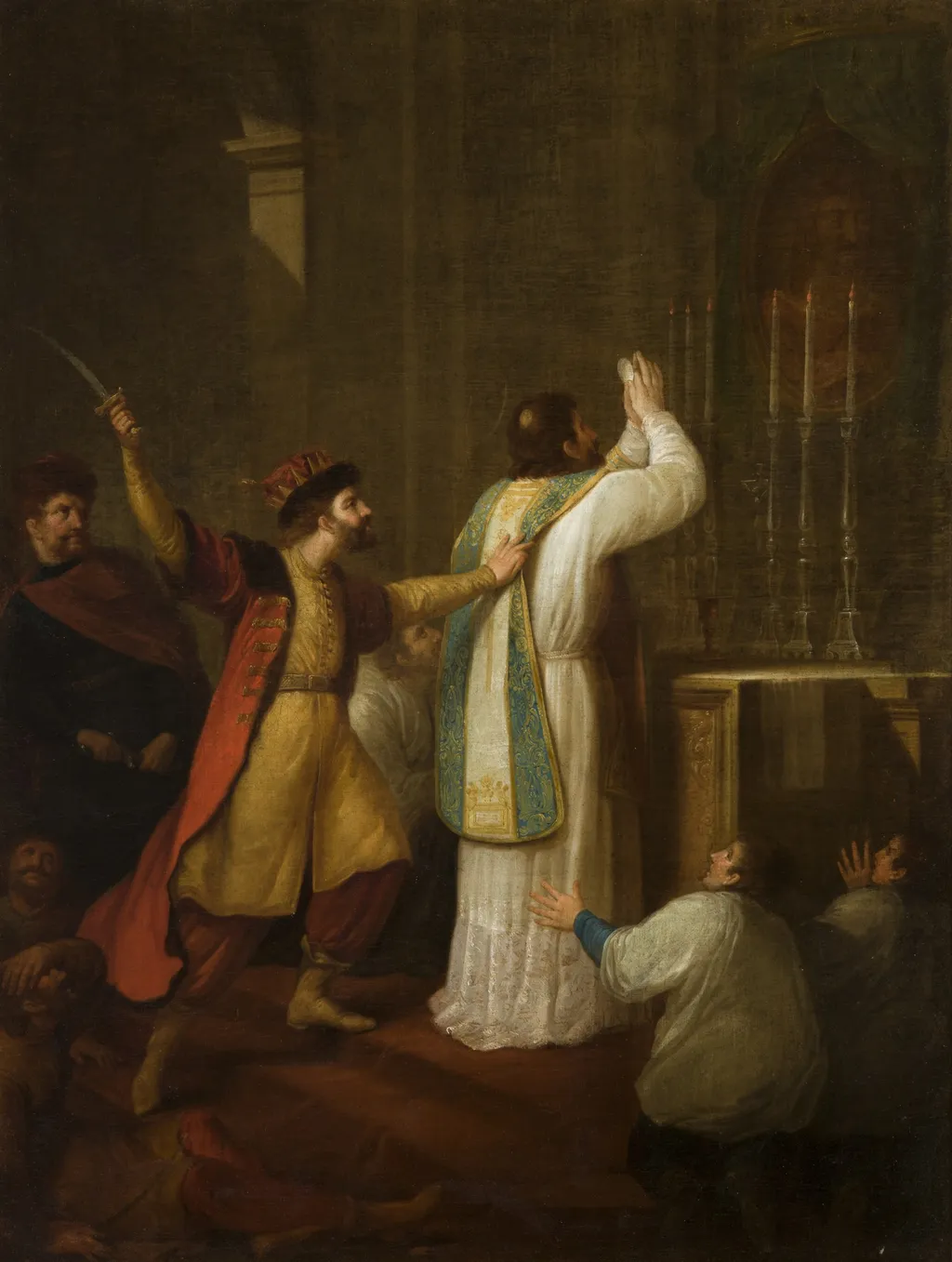 Death of Bishop Stanisław Szczepanowski, by Józef Peszka, oil, 1809