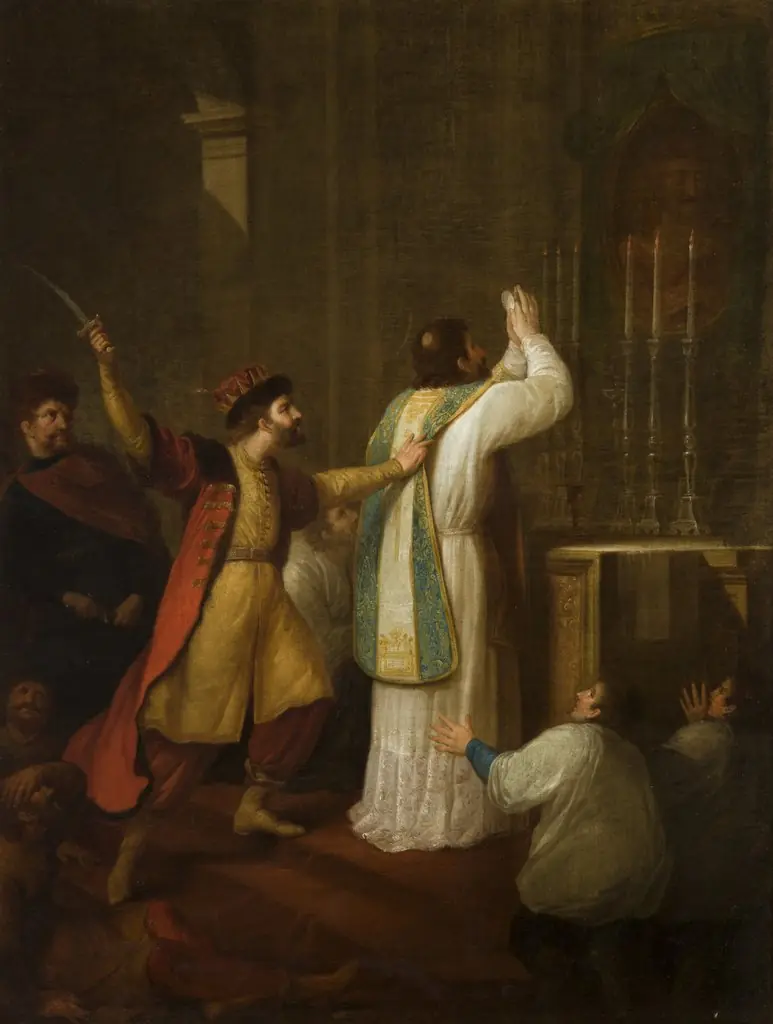 Death of Bishop Stanisław Szczepanowski, by Józef Peszka, oil, 1809