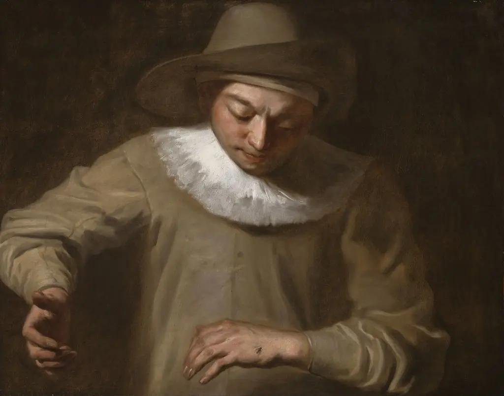 Pierrot Catching a Fly, by Philippe Mercier, oil, 1745