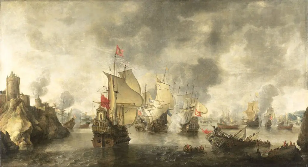 Battle of the combined Venetian and Dutch fleets against the Turks in the Bay of Foya, 1649, by Abraham Beerstraaten, 1656