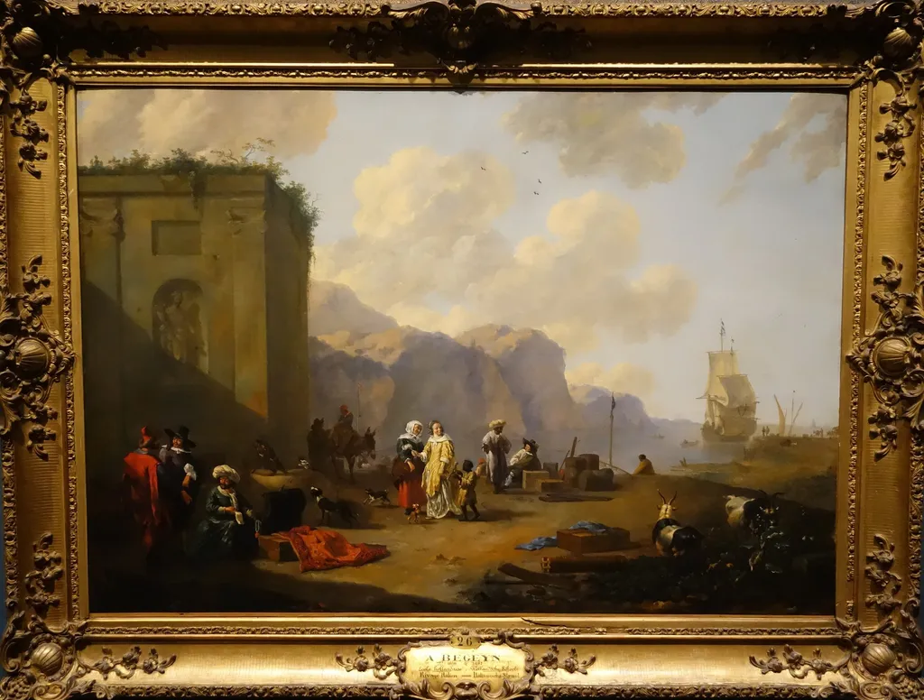 Italian coast, by Abraham Begeyn, oil, 1659