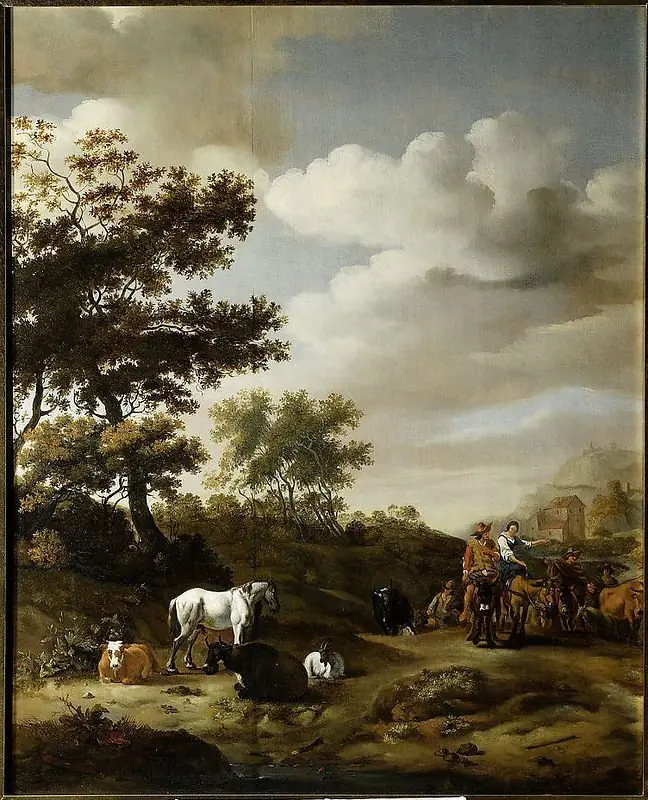 Landscape with people and cattle, by Abraham Begeyn