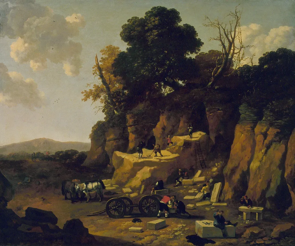 The Quarry, by Abraham Begeyn, oil, 1660