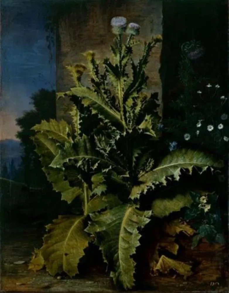 Thistles and cornflowers, by Abraham Begeyn, oil, 1658