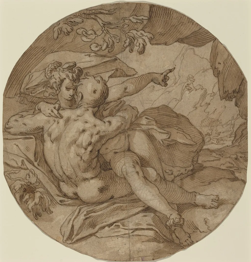 Acis and Galatea, by Abraham Bloemaert, ink, 1592
