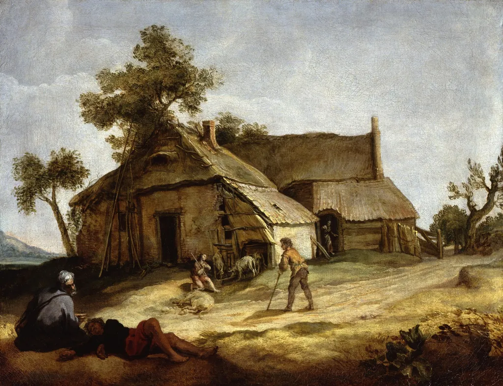 Farmstead wit the Parable of the Prodigal Son, by Abraham Bloemaert, paint, 1607
