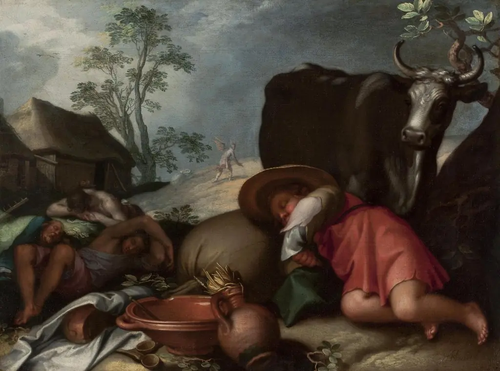 Landscape with Herdsmen and Satan Sowing Darnel, by Abraham Bloemaert, 1604