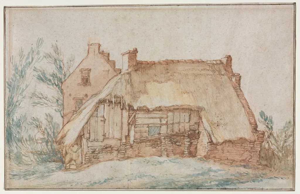Peasant's Cottage (recto), by Abraham Bloemaert, 1600