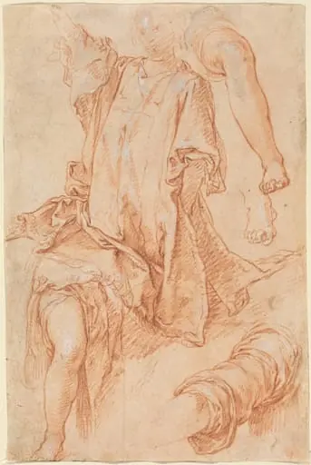 Studies of Legs and Drapery [recto], by Abraham Bloemaert
