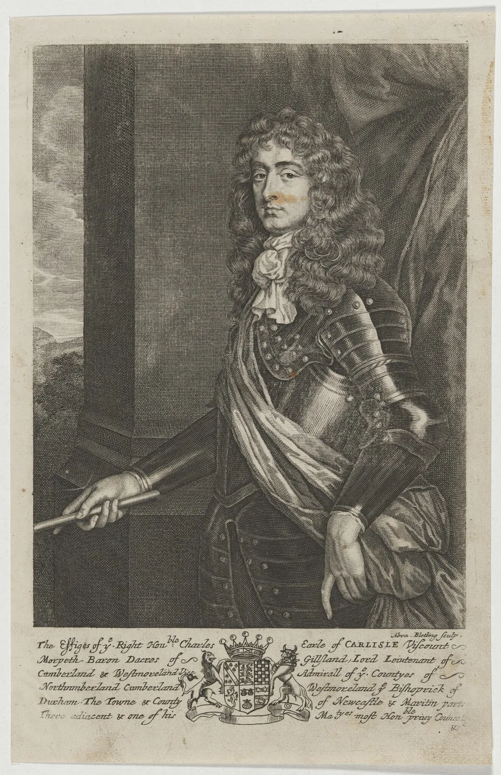 Charles, Earl of Carlisle, by Abraham Blooteling, ink, 1679