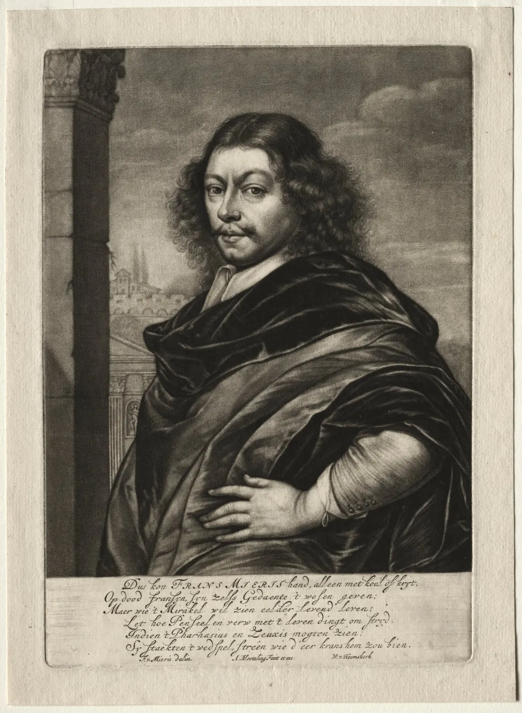 Frans van Mieris I, by Abraham Blooteling, 1672