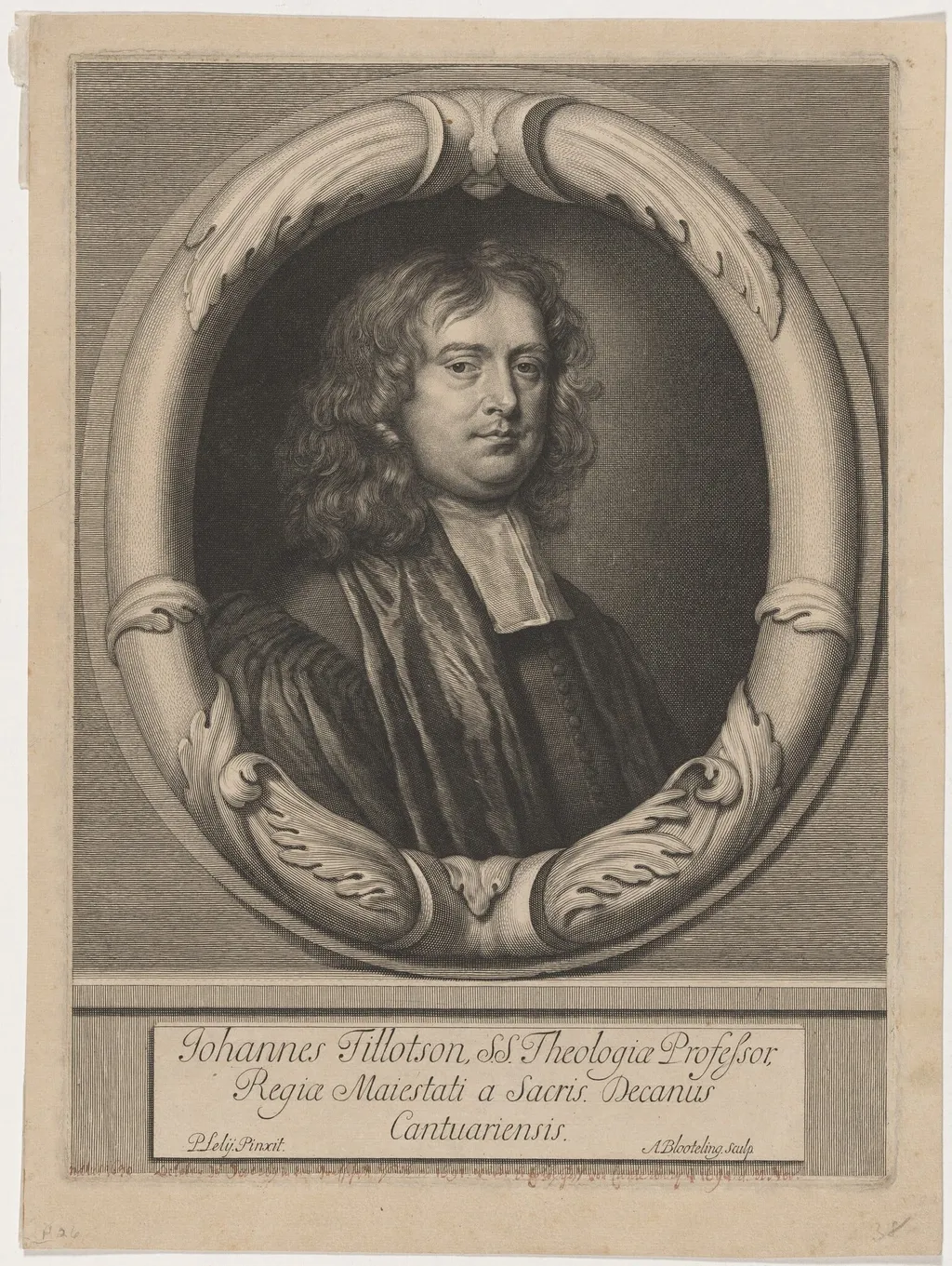John Tillotson, by Abraham Blooteling, ink, 1665