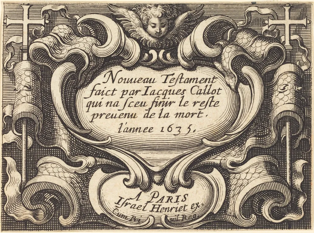 Frontispiece for Callot's "The New Testament", by Abraham Bosse, ink, 1635